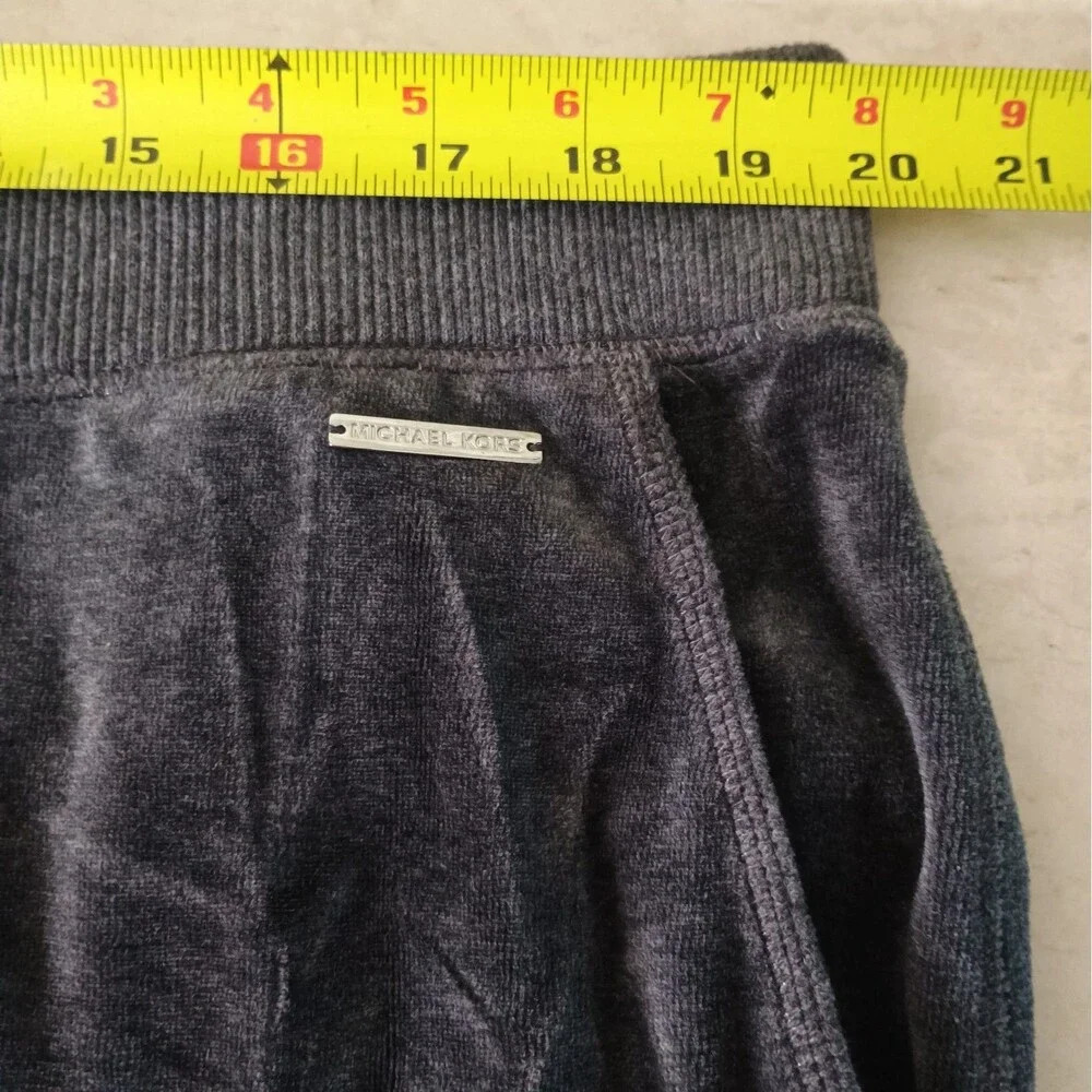 MICHAEL Michael Kors 2 Piece Tracksuit Set Womens Plus Sz 2X Gray Stretch Velour
